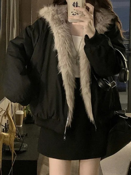 Double Faced Quilted Parka Coat