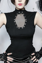 Gothic Coffin Fishnet Tank Top