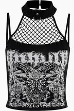 Dark Gothic Fishnet Print Cami