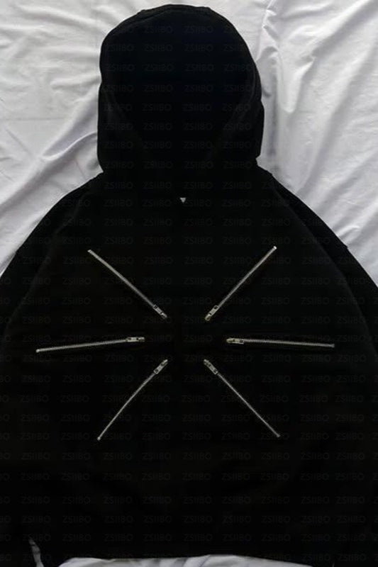 Eye Zip Detail Pullover Hoodie Secondary image