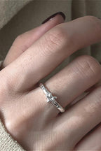 Irregular Texture Pentagram Ring