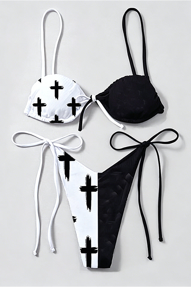 Color Block Cross Gothic Swimwear Main image