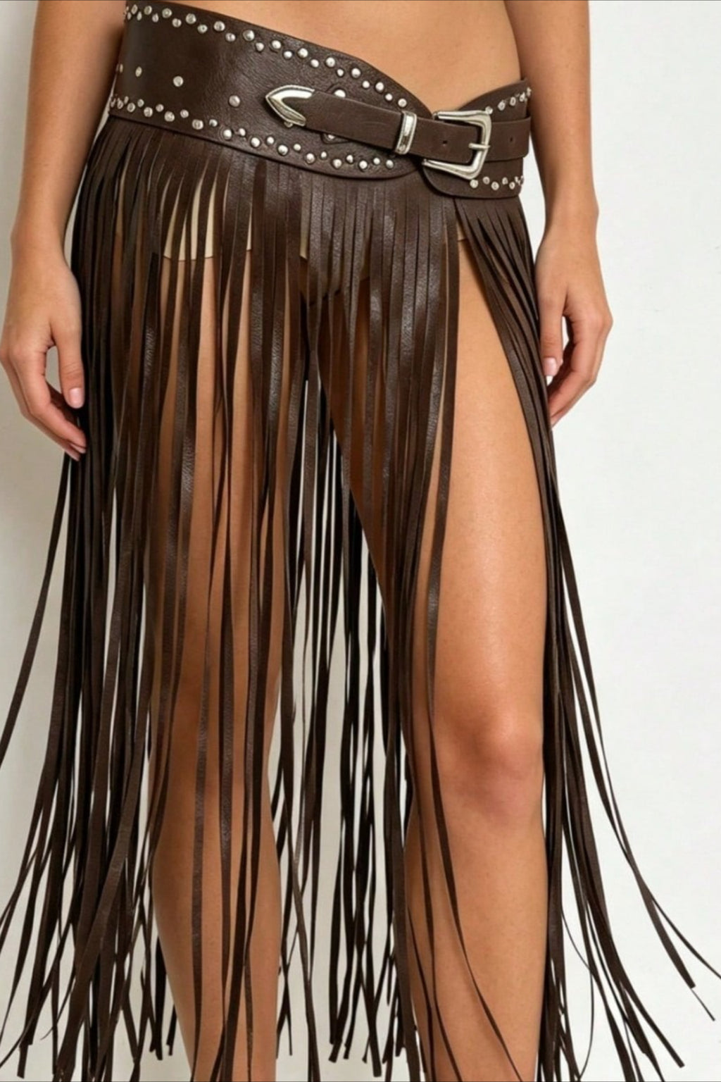 Y2K Elastic Tassel Studded Belt