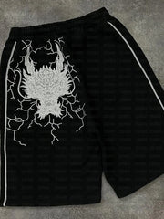 Vintage Y2K Dragon Embroidery Sporty Shorts