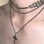 Gothic Multi-layer Cross Necklace