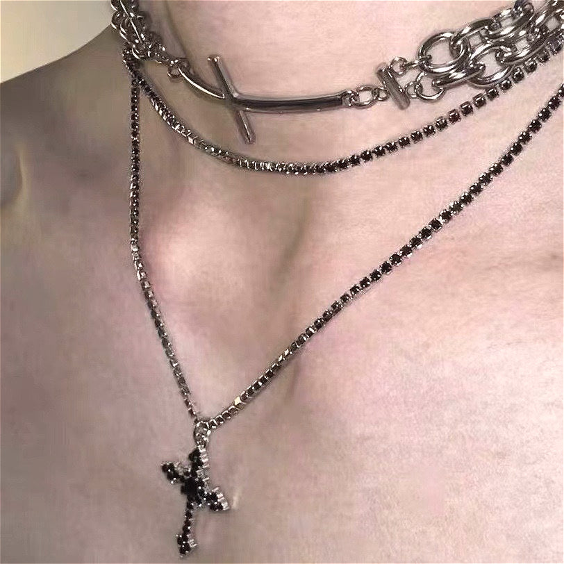 Gothic Multi-layer Cross Necklace