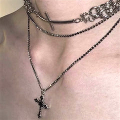 Gothic Multi-layer Cross Necklace