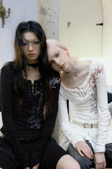 Printed Strappy Long Sleeve Punk Mini Dress