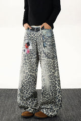 Lazy Style Harajuku Artistic Trendy Straight Denim Pants