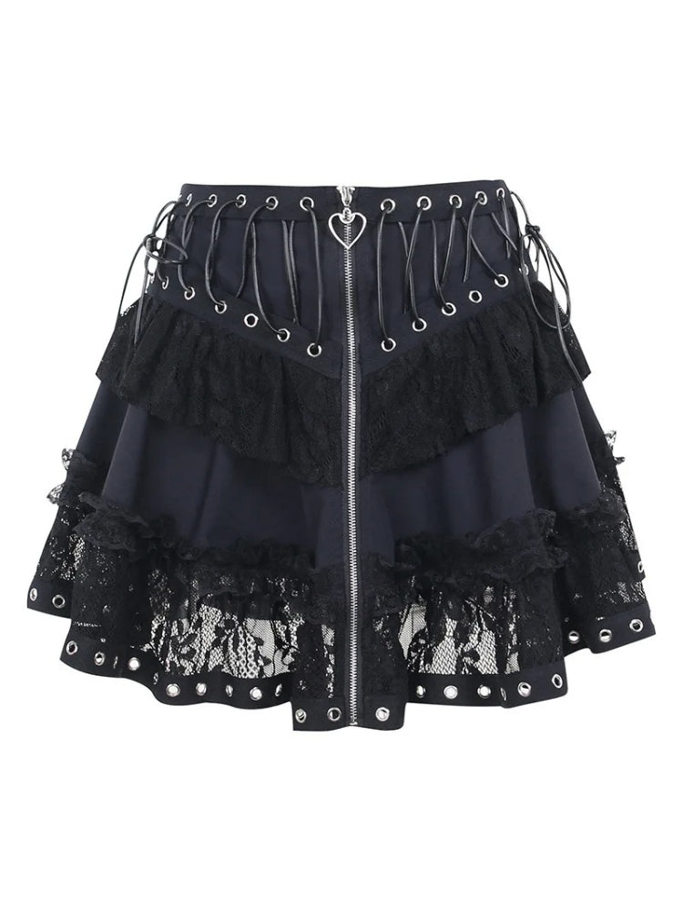 Punk Gothic Black Mini Skirt Secondary image