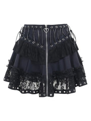 Punk Gothic Black Mini Skirt