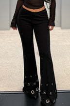 Eyelet Flared Pants