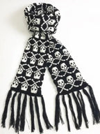 Punk Y2K Skull Thick Knit Scarf