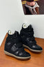Color-Block Velcro Wedge High-Top Sneakers