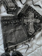 Y2K Halter Top Denim Skirt