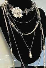 Vintage Multi-layer Beaded Floral Necklace