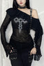Cross Graphic Asymmetric Ruffle Sweatshirt