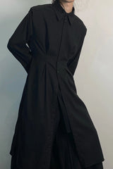 Gothic Asymmetric Hem Shirt Coat
