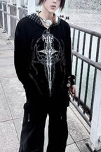 Unisex Y2K Japanese Dark Streetwear Thin Hooded Coat