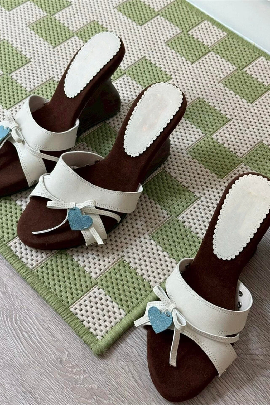 Butterfly Bow Block-Heel Mules