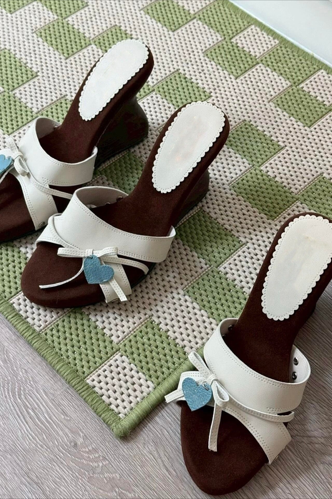 Butterfly Bow Block-Heel Mules