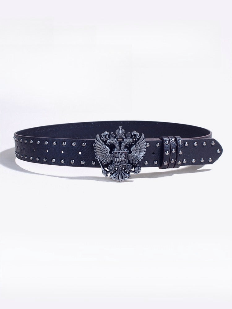 Retro Rivet Faux Leather Belt