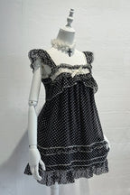 Sweet Polka Dot Lace Mini Dress