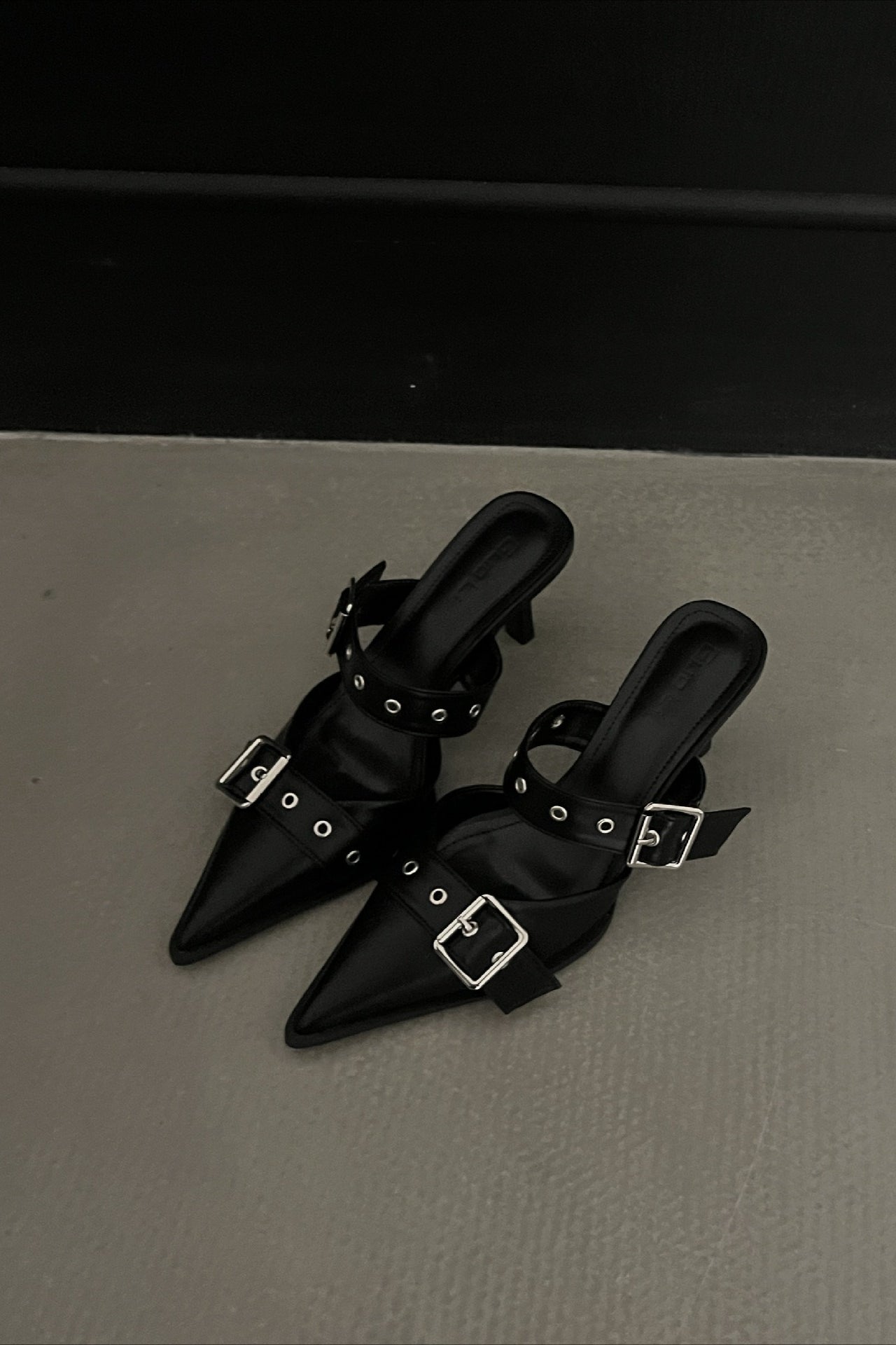 Multi-Buckle Slingback Kitten Heels
