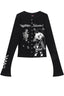 Manga Print Flared Sleeve Cardigans