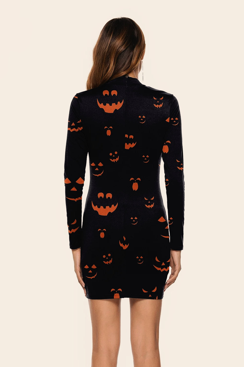 Halloween Pumpkin Print Bodycon Dress Secondary image