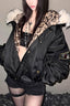 Leopard Lining Fluffy Trim Hoodies