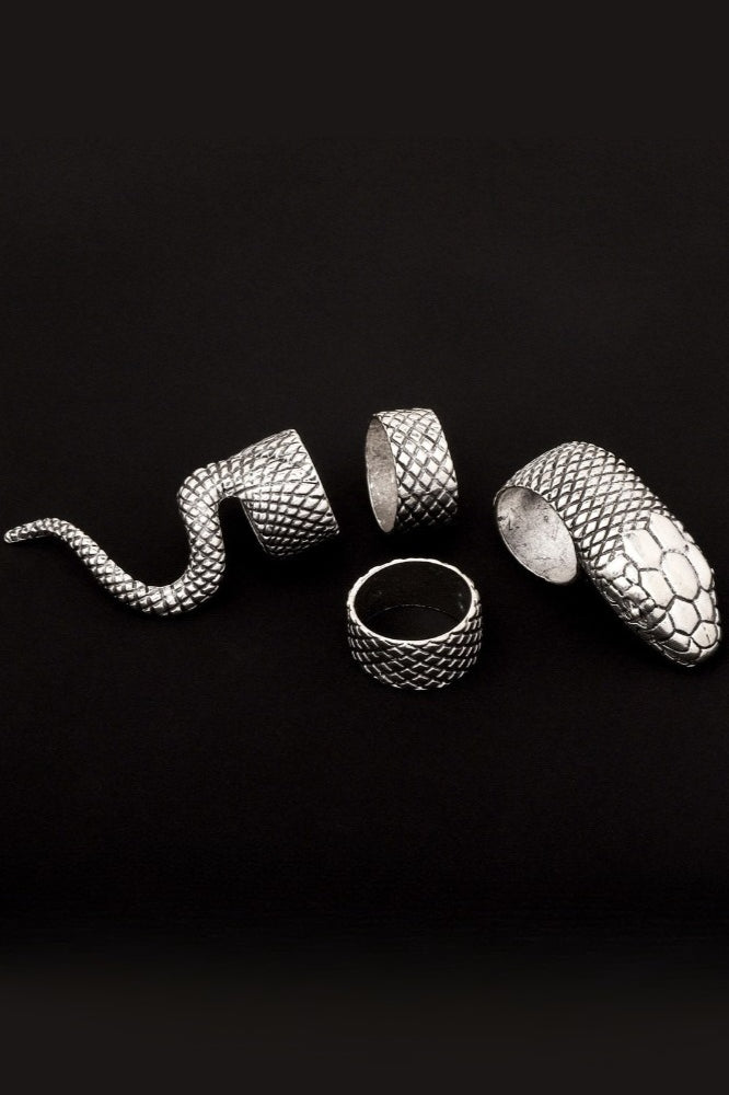 Retro Heavy Metal Dark Python Ring Secondary image