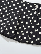 Retro Polka Dot High-Waist Skirt