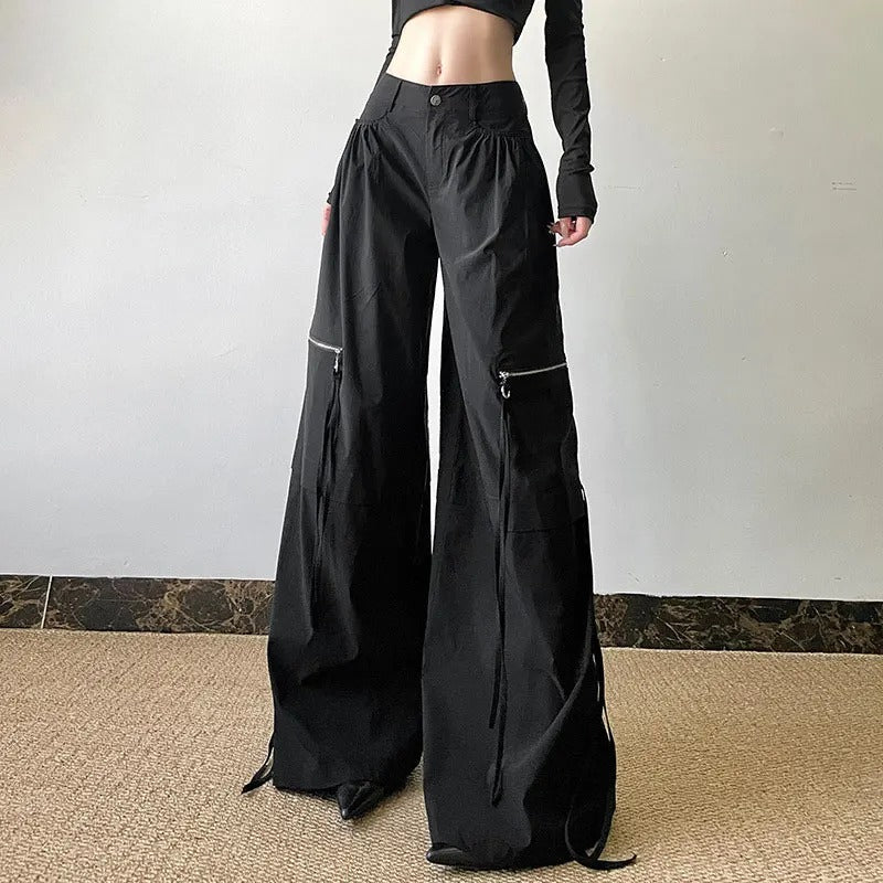 Black Cargo Zipper Pants Secondary image