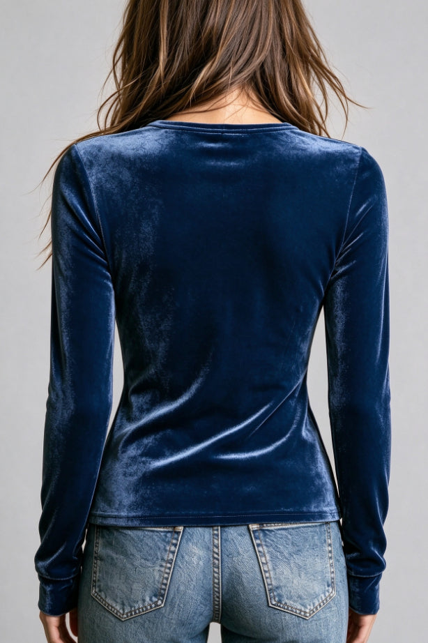 Ruffled V Neck Plush Surface Crop Tops
