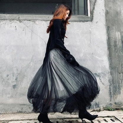 Patchwork Gauze Lace Street Skirt