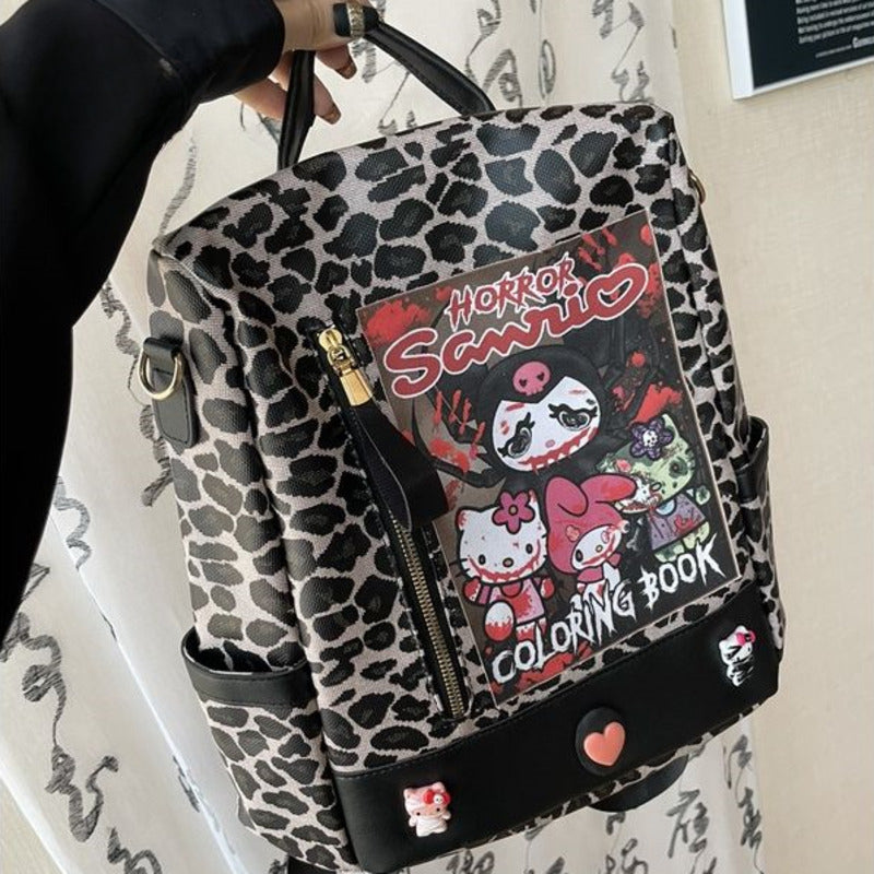 Kuromi Leopard Print Y2K Gothic Vintage Fashion Luxury Cartoon Cute Shoulder Bag Halloween Main image