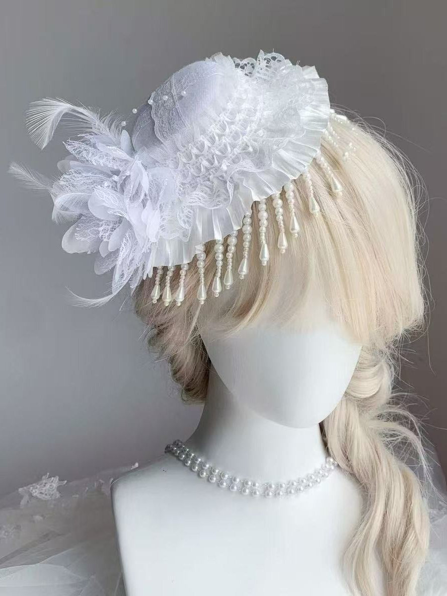 Gothic Mesh Feather Small Hat Main image