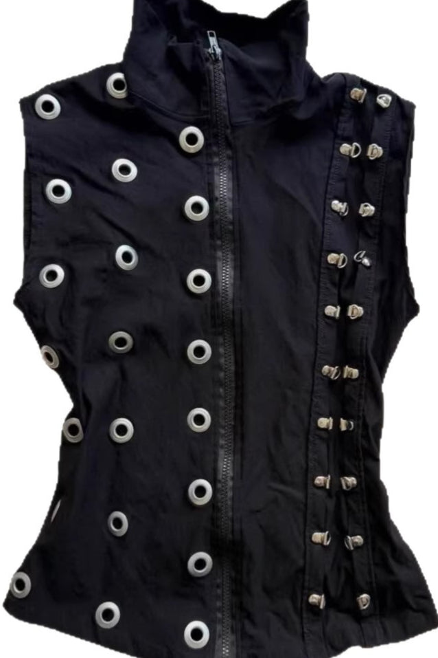 Gothic Grommet Sleeveless Vest Top Secondary image