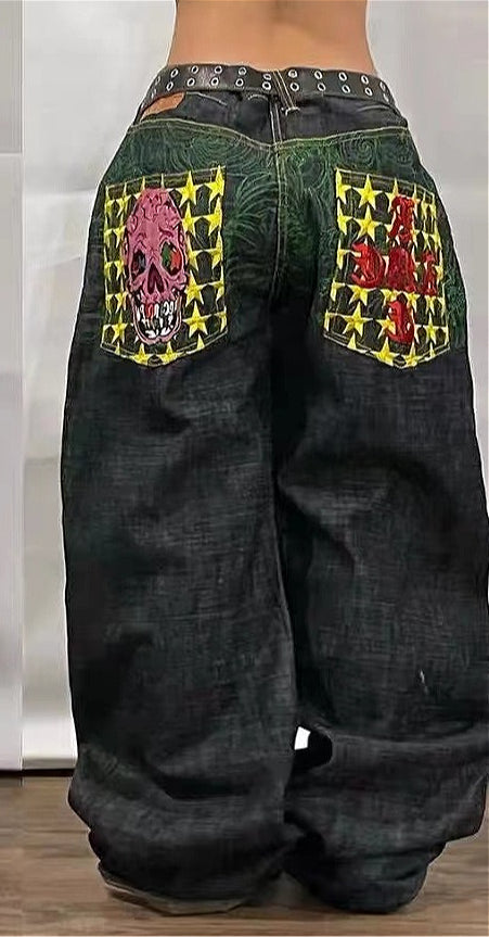 Y2K Gothic Baggy Straight Pants Main image