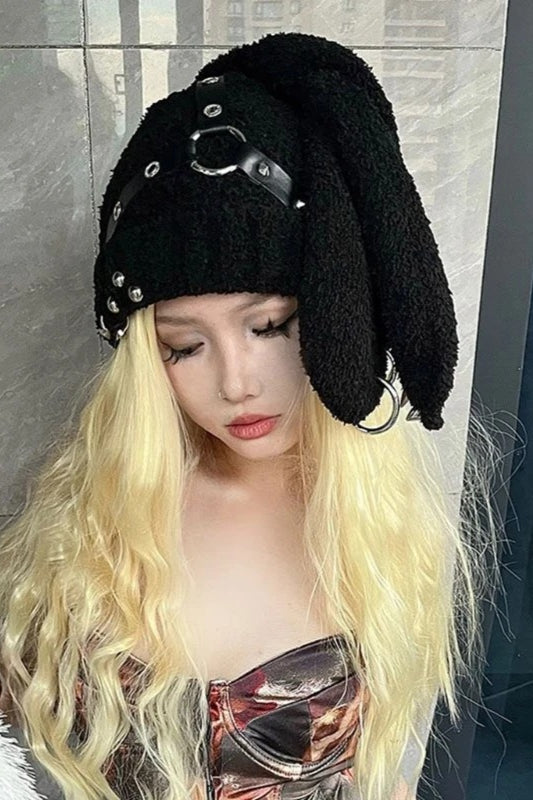 2000s Punk Rivet Rabbit Ears Hip-hop Hat Main image