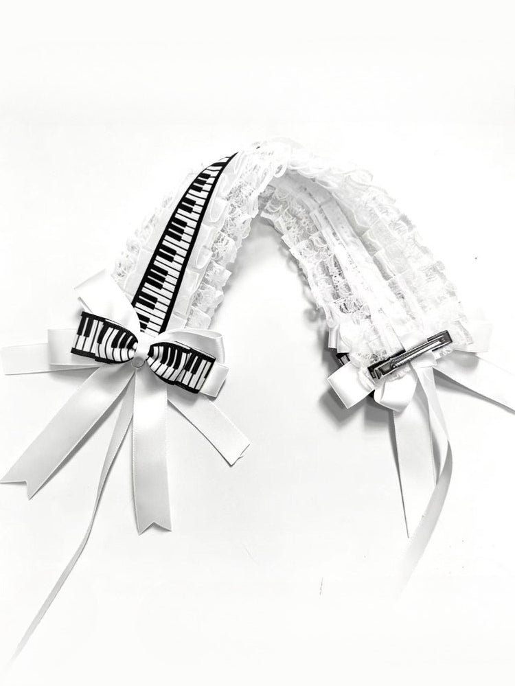 Lace Bow Piano Key Hair Accs Secondary image