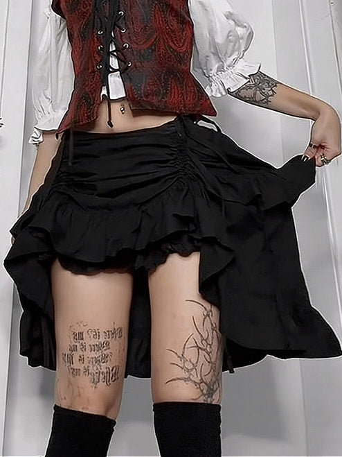 Gothic Style Irregular Midi Skirt Main image