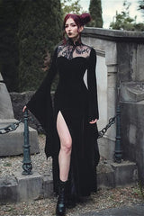 Velvet Lace Gothic Halloween Dress