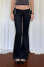 Buckle Strap Low Rise Flare Pants