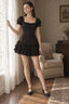 Sweet Lace Ruffle Waist Mini Dress