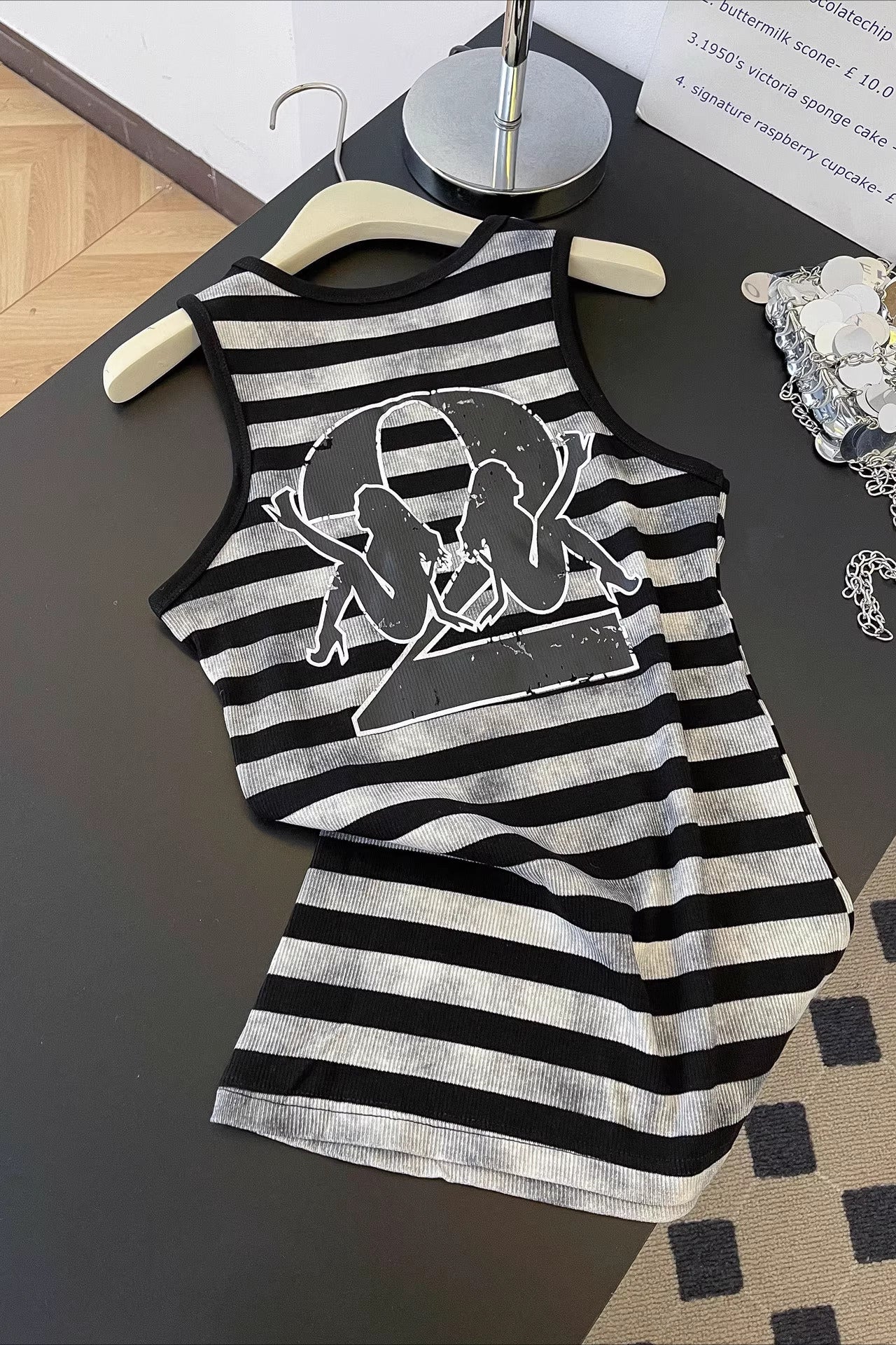 Striped Graphic Tank Top