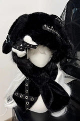 Gothic Lolita Bunny Ear Steampunk Furry Bone Winter Warm Hat