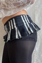 Striped Buckle Belt Mini Skirt