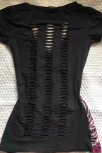 Y2K Punk Slim Short Sleeve Mesh Top